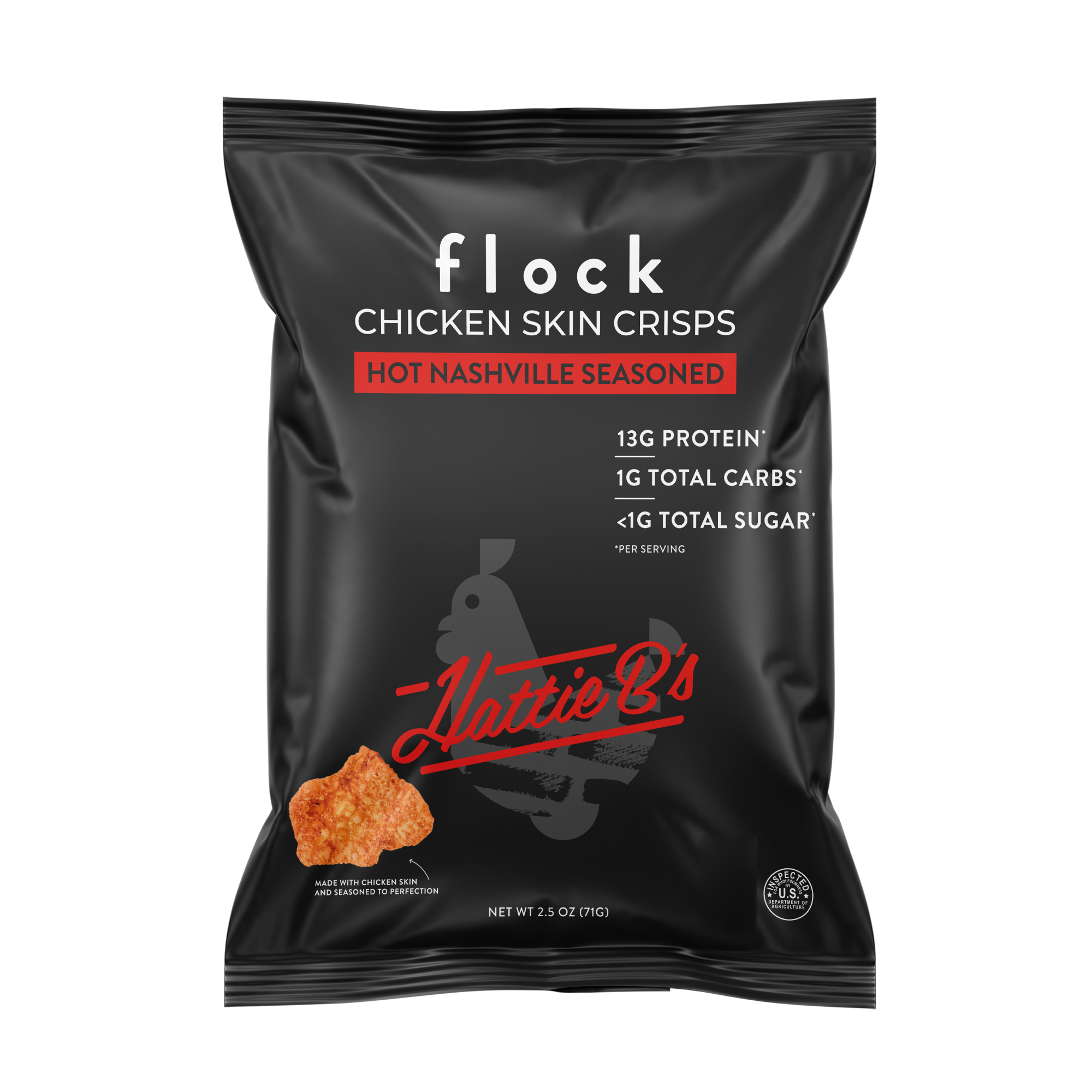 Hattie B's Flock Chicken Skin Crisps (2.5 OZ Bags)