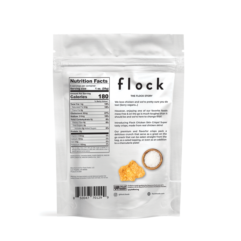 Original Flock Chicken Skin Crisps (6 OZ Bags)