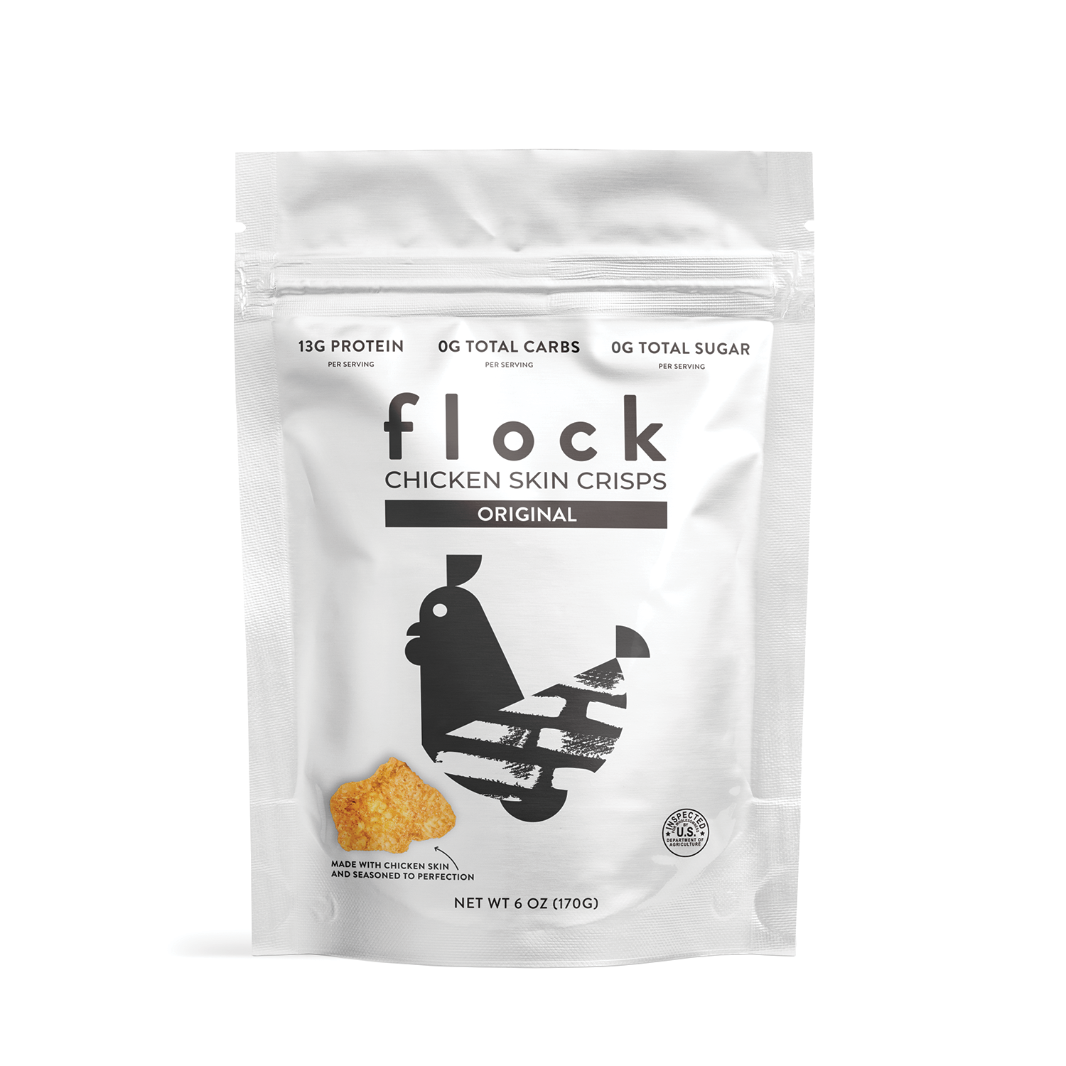 Original Flock Chicken Skin Crisps (6 OZ Bags)