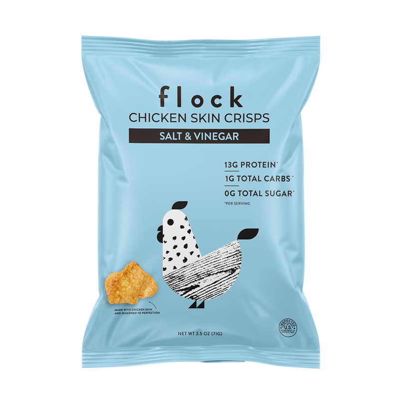 Salt & Vinegar XL Flock Chicken Skin Crisps (2.5 OZ Bags)