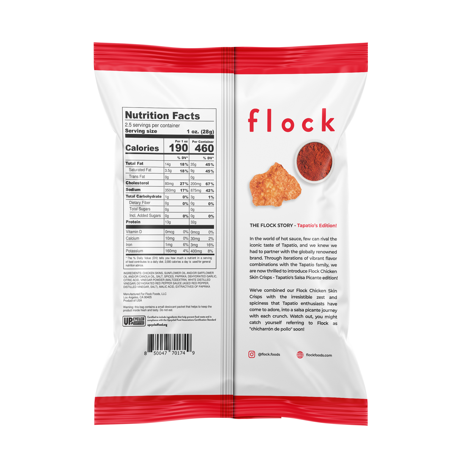 Tapatio XL Flock Chicken Skin Crisps (2.5 OZ Bags)