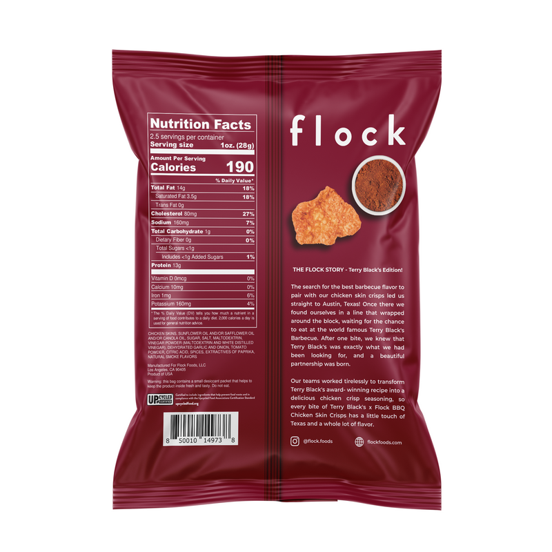 Terry Black's XL Flock Chicken Skin Crisps (2.5 OZ Bags)